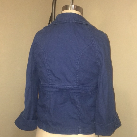 Blue Button Front Jacket - Picture 4 of 5